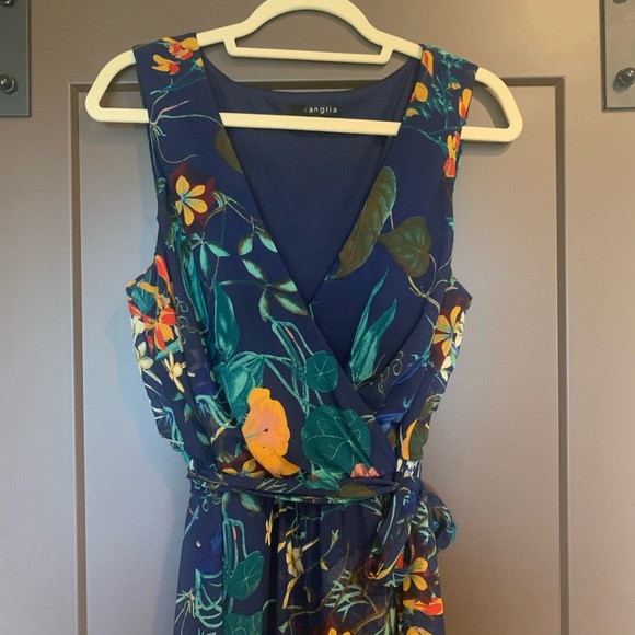 Sangria Floral Wrap Dress - Picture 5 of 7